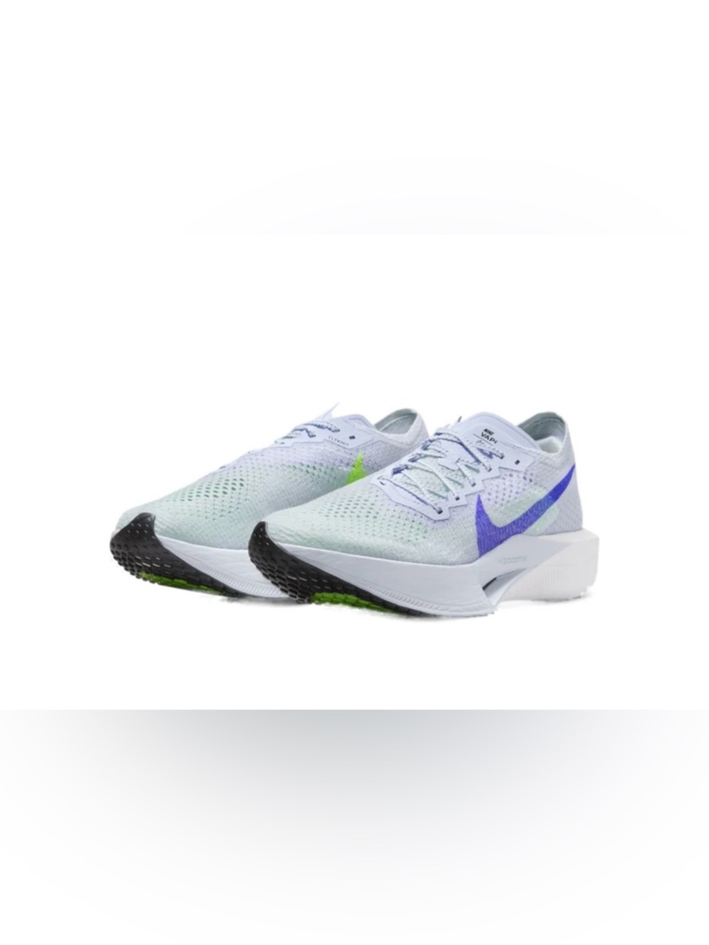 NEW Nike Womens Zoomx Vaporfly Next% 3 Grey/Racer Blue & Neon Green swooshes